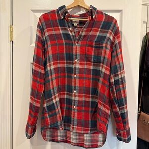 Men's Red/blue Plaid Button-Down Shirt - slim fit